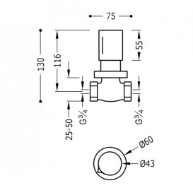 Запорный вентиль Tres Max-Tres 3/4'' хром 06151101