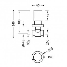 Запірний вентиль Tres Max-Tres 1/2'' матовий чорний 06115501NM