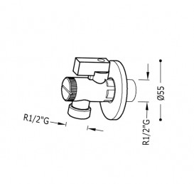 Запорный вентиль Tres с фильтром R1/2'' - R1/2'' хром 29952505
