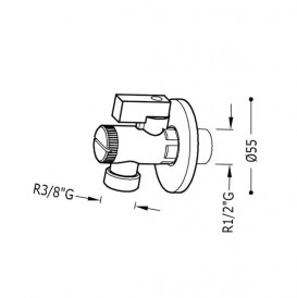 Запорный вентиль Tres с фильтром R1/2'' - R3/8'' хром 9134525