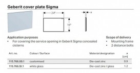 Защитная крышка окна доступа Geberit Sigma стекло белое 115.766.SI.1