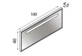 Зеркальный фасад тумбы с подсветкой Hatria SLIDING wood system 1000x45x400 орех YXS992