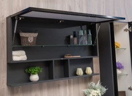 Дзеркальна шафа Буль-Буль Butterfly 700х646х150 мм сірий/чорний профіль ШЗ-Бат2 7С