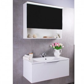 Зеркальный шкаф Буль-Буль Okinava с диодной подсветкой 800х237х726 белый Okinava 80