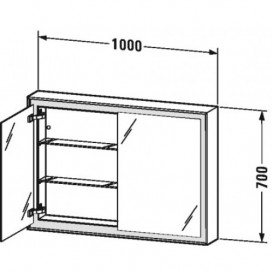 Зеркальный шкаф Duravit L-Cube подвесной 100х15,4 см белый LC755200000
