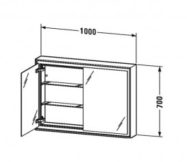 Дзеркальна шафа Duravit L-Cube вбудовується 100х15,4 см білий LC765200000