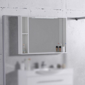 Зеркальный шкаф Fancy Marble 98,4х15,6 см с диодной подсветкой ДСП белый ШЗ-980 Б