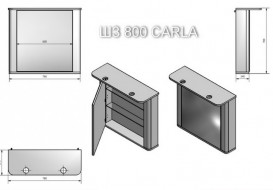 Дзеркальна шафа Fancy Marble Carla 76х27 см з діодним підсвічуванням МДФ/ДСП сірий ШЗ-Carla С