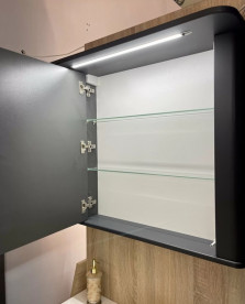 Дзеркальна шафа Fancy Marble Devon 76х27 см МДФ/ДСП графіт матовий 22708012200