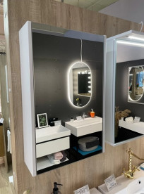 Зеркальный шкаф Fancy Marble Noa 600 ДСП/МДФ белый 23406012200