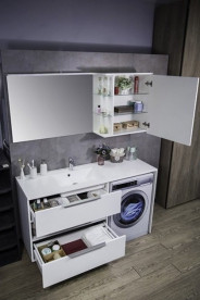 Дзеркальна шафа Fancy Marble Vivara 150х30 см ліва з діодним підсвічуванням МДФ біла 22015012210