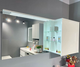 Зеркальный шкаф Fancy Marble Vivara зеркало слева 124,5х30 см ДСП/МДФ белый 22012512210