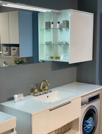 Зеркальный шкаф Fancy Marble Vivara зеркало слева 124,5х30 см ДСП/МДФ белый 22012512210