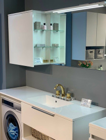 Дзеркальна шафа Fancy Marble Vivara дзеркало праворуч 124,5х30 см ДСП/МДФ біла 22012512201