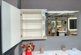 Дзеркальна шафа Fancy Marble Vivara дзеркало праворуч 124,5х30 см ДСП/МДФ біла 22012512201