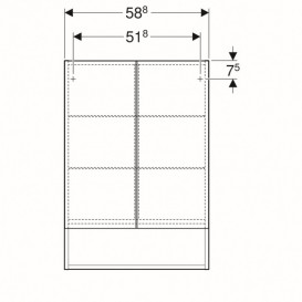 Дзеркальна шафа Geberit Selnova Square підвісний 58,8х17,5 см ДСП лава 501.265.00.1
