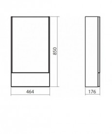 Зеркальный шкаф Kolo Nova Pro 46.4х85 серый ясень 88439000