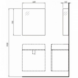 Зеркальный шкаф Kolo Twins подвесной 88457000