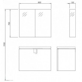 Дзеркальна шафа Kolo Twins підвісний 88477000