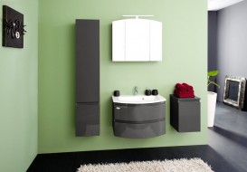 Зеркальный шкаф Kolpa-san Iman TOI 100 подвесной 65х100 см с подсветкой ДСП антрацит 536740