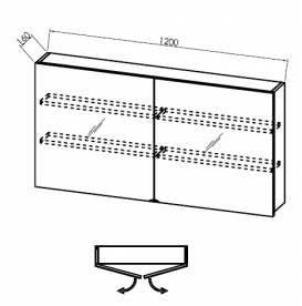 Дзеркальна шафа Kolpa-san Jolie TOJ 120 підвісна 120Х62 см ДСП біла 521570