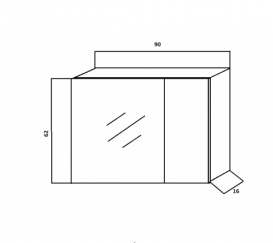 Дзеркальна шафа Kolpa-san Jolie Toj 90 білий +521563