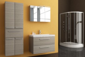 Зеркальный шкаф Kolpa-san Jolie TOJ 90 подвесной 90х62 см ДСП сатин бук 529250