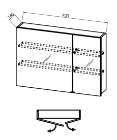 Зеркальный шкаф Kolpa-san Jolie TOJ 90 подвесной 90х62 см ДСП сатин бук 529250
