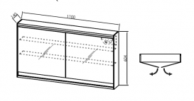 Дзеркальна шафа Kolpa-san Pandora TOP 110 підвісна 110х60. 4 см біла 514250