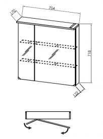 Зеркальный шкаф Kolpa-san Tara TO 70 подвесной 70.4х71.8 см с подсветкой ДСП белый 528420