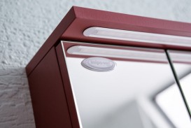 Дзеркальна шафа Kolpa-san Adele TO 70 підвісна 70.4х71.8 см з підсвічуванням ДСП червоний 528620