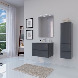 Зеркальный шкаф Marsan Adele-1 подвесной 55х80 см МДФ графит Adele55х80graphite