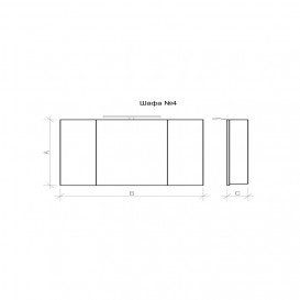 Зеркальный шкаф Marsan Adele-4 подвесной 90х65 см МДФ графит Adele4-90х65graphite