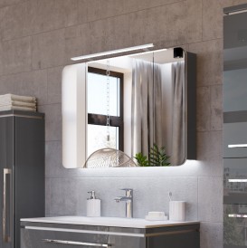 Зеркальный шкаф Marsan Adele-4 подвесной 120х65 см МДФ графит Adele4-120х65graphite