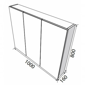 Зеркальный шкаф Radaway Laura 100 ДСП/МДФ белый глянец М41100-01-01