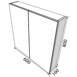 Зеркальный шкаф Radaway Laura 60 ДСП/МДФ белый глянец M41060-01-01