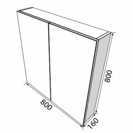 Зеркальный шкаф Radaway Laura 80 ДСП/МДФ белый глянец M41080-01-01