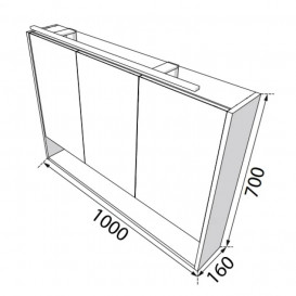 Зеркальный шкаф Radaway Silvia 100 ДСП/МДФ белый/дуб ватан M43100-12-03