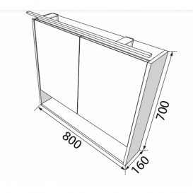 Зеркальный шкаф Radaway Silvia 80 ДСП/МДФ белый/дуб ватан M43080-12-03