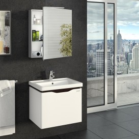 Зеркальный шкаф Sanwerk Everest 60х11,4 см без подсветки ЛДСП серый MV0000783