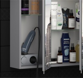 Дзеркальна шафа Sanwerk Everest 80х11,4 см без підсвічування ЛДСП сірий MV0000777