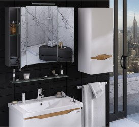 Дзеркальна шафа Sanwerk Everest 80х11,4 см без підсвічування ЛДСП сірий MV0000777