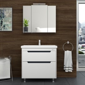 Дзеркальна шафа Sanwerk Everest Zoom 80х11,4 см без підсвічування ЛДСП сірий MV0000744