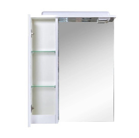 Зеркальный шкафчик Аквародос Квадро 60х74 см с подсветкой ДСП/стекло белый АР000001073