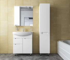 Зеркальный шкафчик Аквародос Квадро 60х74 см с подсветкой ДСП/стекло белый АР000001073