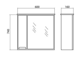 Зеркальный шкафчик Аквародос Квадро 60х74 см с подсветкой ДСП/стекло белый АР000001073