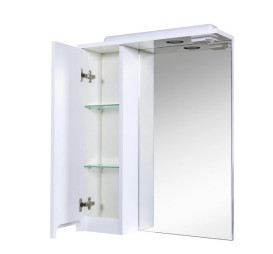 Зеркальный шкафчик Аквародос Квадро 60х74 см с подсветкой ДСП/стекло белый АР000001073