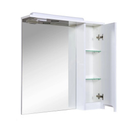 Дзеркальна шафка Аквародос Квадро 70х74 см з підсвічуванням ДСП/скло білий АР000001074