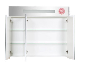 Дзеркальна шафка Аквародос Париж 100х80 см з підсвічуванням ДСП/скло білий АР000001162