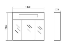 Дзеркальна шафка Аквародос Париж 100х80 см з підсвічуванням ДСП/скло білий АР000001162